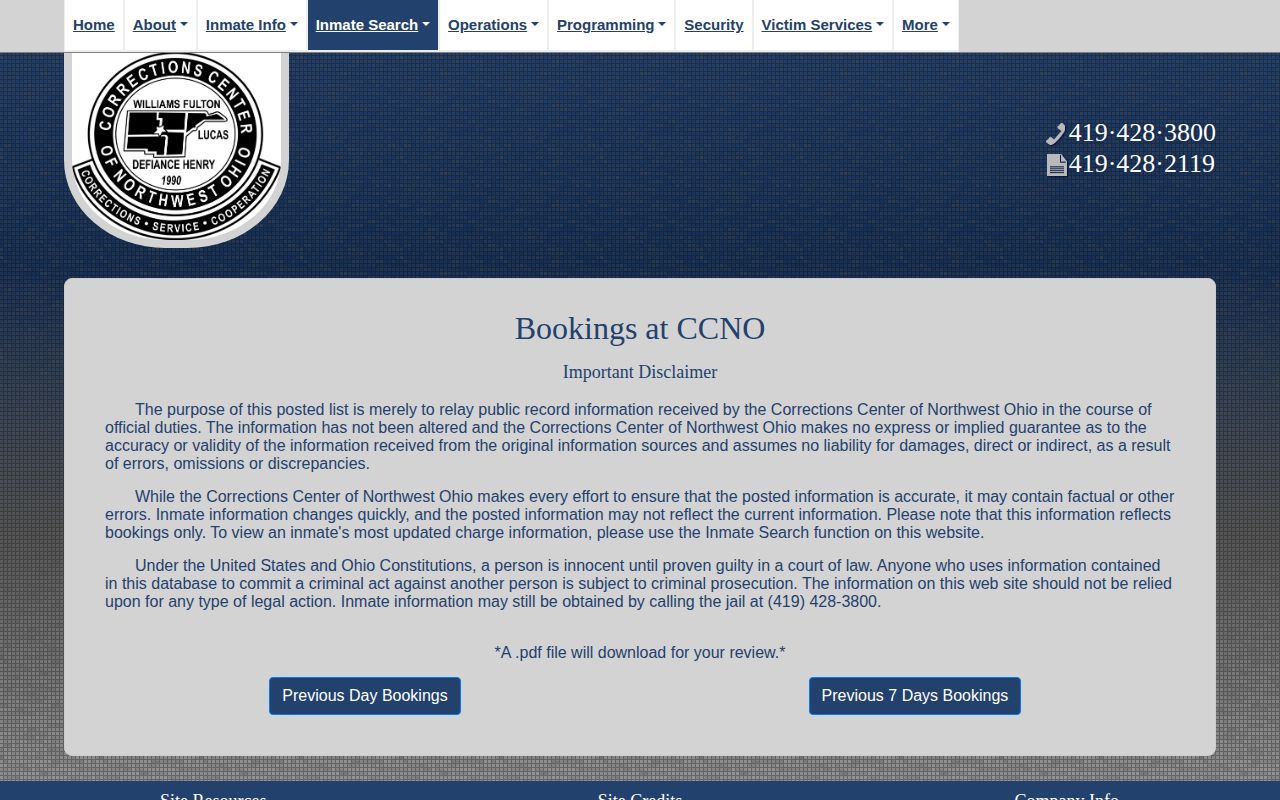 Henry County CCNO official booking report for recent bookings